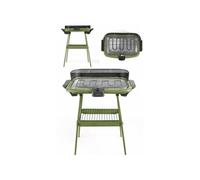 Barbecue Electrique sur Pieds ou de Table Vert 2000W + Set de 4 accessoires pour barbecue