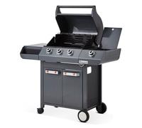Barbecue Emma Gun Metal 3 Feux + 1 Side - BRASERO - FlexiGrill - Surface de cuisson 57 x 41,5 cm - 2 Tablettes