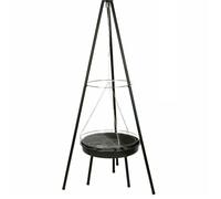 Barbecue en acier noir trépied et chromé 52x52x151cm