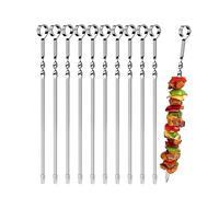 Barbecue enchaîné， Brochettes à kebab, 10 pièces, en acier inoxydable, réutilisables, plates, compatibles avec les aiguilles de barbecue