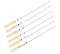 Barbecue enchaîné， Brochettes à kebab, 7 pièces, manche en bois, for barbecue, bâtonnets rôtir, outils de compatibles