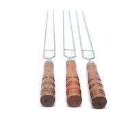 Barbecue enchaîné， Brochettes à kebab, brochettes barbecue avec manche en bois, aiguille compatible les outils de camping et pique-nique plein air, cuisine