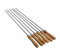 Barbecue enchaîné， Brochettes de kebab, 6/10/12 pièces, brochettes en bois for barbecue, bâtonnets acier inoxydable 45 cm, plates for(10 Pieces)