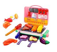 Barbecue Enfant Jouet Exterieur,Ustensiles De Cuisine pour Barbecue,Grill Set,Ustensiles Et Accessoires,Aliment Cuisine Jeu D'Imitation,Set De Horno Para Simulación De Sonidos De Comida (B)