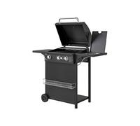Outsunny – Barbecue gaz 3+1 brûleurs – 9,5 kW, 2 grilles, étagères latérales, 2 roues, noir