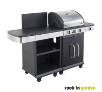 Barbecue gaz 3 brûleurs + desserte - FIDGI 3 COOK IN GARDEN