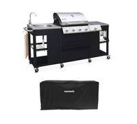 sweeek - Barbecue au gaz D'Artagnan cuisine extérieure 5 brûleurs évier avec housse
