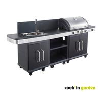Barbecue gaz 4 brûleurs + desserte + évier - FIDGI 4 COOK IN GARDEN