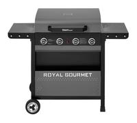 Barbecue Gaz à 4 Brûleurs - Royal Gourmet - Gril à Gaz avec tables d’appoint pliantes et panier de rangement, Puissance 10 kW