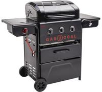 Barbecue gaz CHAR BROIL Gas2Coal 2.0 Special Edition,sur chariot, 4 brûleurs dont 1 latéral, surface de cuisson 64 x 45 cm