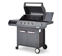BRASERO BY FAVEX - Barbecue gaz Emma 4 + 1 Side - 4 brûleurs 12,6 kW - Brûleur latéral - Système FlexiGrill avec plancha incluse - Surface 64 x 41,5 cm - Jusqu'à 12 convives