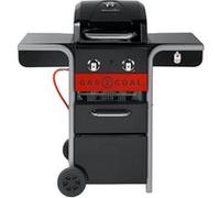 Char-Broil Gas2Coal 2.0 2B Grill Chariot Charbon + gaz naturel Noir, Acier inoxydable, Rouge 8200 W