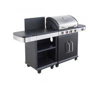 Cook'in Garden Barbecue gaz Fidgi 4 – 4 brûleurs, thermomètre capot, 14,5 kW, avec desserte