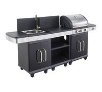 Barbecue Gaz Fidgi Desserte + Evier - Cook'in Garden - Barbecue/Plancha à gaz - 3 Brûleurs - Puissance 14,5 Kw