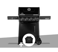 Barbecue gaz Freestyle 425 noir 4 brûleurs + 1 réchaud latéral + Housse de protection - Napoléon