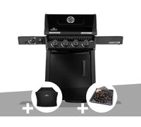 Barbecue gaz Freestyle 425 noir PRO 4 brûleurs + 1 sizzle zone + Housse + Plateau charbon - Napoléon