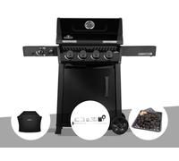 Barbecue gaz Freestyle 425 noir PRO 4 brûleurs + 1 sizzle zone + Housse + Rôtissoire + Plateau charbon - Napoléon