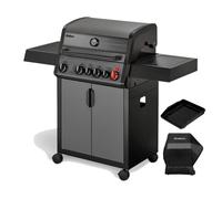 Barbecue gaz Hyde 4 - ENDERS BY FAVEX - 4 brûleurs - TURBO ZONE™ 800 °C - Brûleur arrière & latéral - Plancha fonte et Housse incl