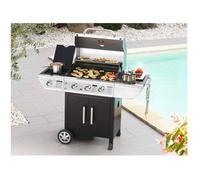 Barbecue gaz - SOMAGIC - BALTIMORE - 3 brûleurs - Réchaud latéral - Plancha et grilles en fonte émaillée