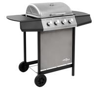 Barbecue Gril à Gaz avec 4 Brûleurs Argenté Jardin Terrasse Extérieur vidaXL