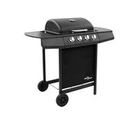 vidaXL Barbecue gril à gaz avec 4 brûleurs Noir