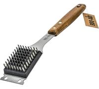 Barbecue grill Brosse et grattoir - Extended, grande poignée en bois et poils en acier inoxydable, - pas de rayures de nettoyage pour n'importe quel Grill : Char Broil et céramique - Bbq-aid