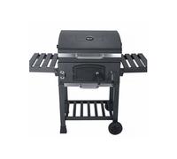 Barbecue Grill Charbon de Bois - Bernard Noir - Fumoir avec récupérateur de Cendres, aérateurs, bac Charbon Ajustable et tablettes rabattables