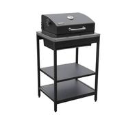 Barbecue grill charbon de bois noir Naxos grille chromée 2 étagères