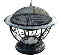 Barbecue Grill Extérieur Foyer Cheminée Brûlure Extérieur Cheminée Cheminée Intérieur Brûleur Chauffage Poêle à Charbon Extérieur Feu Barbecue avec Couvercle BBQ Cuisson pour Camping en Plein Air