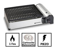 Barbecue Grill gaz 1900W Kemper Grille anti adhesive + 8 Cartouches gaz camping