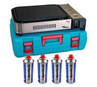 Barbecue grill Plancha gaz 2100W ALPEN Piezo +Mallette