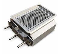 Barbecue Grill Sans Fumée, 50x30cm, grille perforée | Construction double couche, Barbecue encastrable, sur terrasse, Pour familles et amis