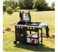 Happy Garden Barbecue duo au gaz VESUVIO 3 brûleurs + plancha 3 brûleurs 18kW Noir G