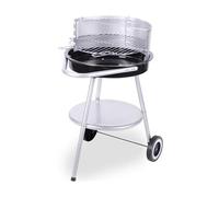 Barbecue hibachi rond de 45,7 cm : grille chromée, hauteur réglable et bol à feu émaillé,