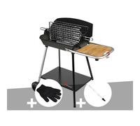 Barbecue horizontal et vertical excel grill + gant de protection + kit tournebro