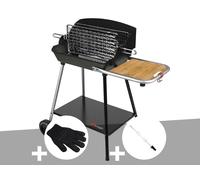Barbecue Horizontal et Vertical Excel Grill + Gant de protection + Kit tournebroche - Somagic