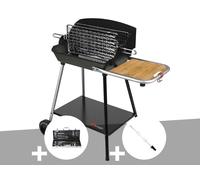Barbecue Horizontal et Vertical Excel Grill + Malette 8 accessoires inox + Kit tournebroche - Somagic