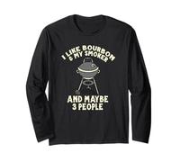 Barbecue Humoristique avec Inscription « I Like My Bourbon and My Smoker » Manche Longue