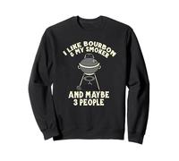Barbecue Humoristique avec Inscription « I Like My Bourbon and My Smoker » Sweatshirt
