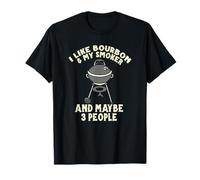 Barbecue Humoristique avec Inscription « I Like My Bourbon and My Smoker » T-Shirt