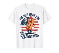 Barbecue humoristique avec inscription « I'm Just Here for the Wieners » T-Shirt