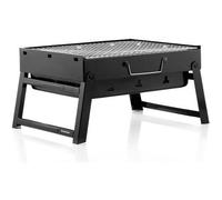 InnovaGoods® Barbecue Charbon Pliable, Mini Grill Camping Léger et Maniable, Plateau Repas Extérieur, Design Innovant, Facile à Nettoyer, Noir, Fer