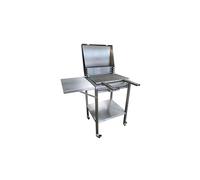 Barbecue Inox Charbon de Bois sur Chariot avec Couvercle