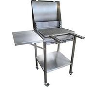 Barbecue Inox Charbon de Bois sur Chariot avec Couvercle