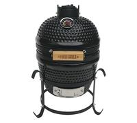 Barbecue Japonais Kamado 33 cm Céramique & Stand en Acier Forme Œuf Charbon de Bois BBQ Portable Extérieur Jardin Fumage Grillage Plage de Température 0 à 400°C [Ustensiles & Housse de Pluie INCLUS]
