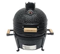 Barbecue Japonais Kamado 40,6 cm Céramique & Stand en Acier Forme Œuf Charbon de Bois BBQ Portable Extérieur Jardin Fumage Grillage Plage de Température 0 à 400°C [Ustensiles & Housse de Pluie INCLUS]