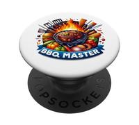 Barbecue Master Grill Outdoor Fest Cadeau Viande Rôti Cook PopSockets PopGrip Adhésif