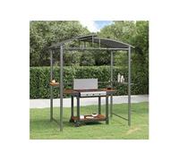 Barbecue-overkapping 210x114x230 cm staal antracietkleurig360139