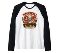 Barbecue Pitmaster Raccoon avec Funny Roadkill on The Grill Manche Raglan