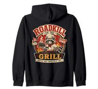 Barbecue Pitmaster Raccoon avec Funny Roadkill on The Grill Sweat à Capuche